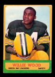 1963 Topps ROOKIE Football Card #95 Rookie Hall of Famer Willie Wood Green