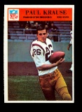1966 Philadelphia Football Card #186 Hall of Famer Paul Krause Washington R