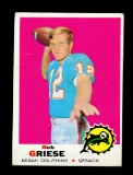 1969 Topps Football Card #161 Hall of Famer Bob Griese Miami Dolphins