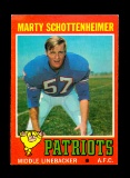 1971 Topps ROOKIE Football Card #3 Rookie Marty Schottenheimer New England