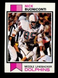 1973 Topps Football Card #214 Hall of Famer Nick Buoniconti Miami Dolphins