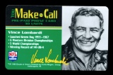 1990s Used Pre-Paid Phone Card Featuing Coach Vince Lombardi Green Bay Pack