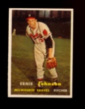 1957 Topps Baseball Card #333 Ernie Johnson Milwaukee Braves