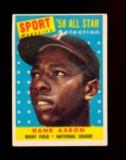 1958 Topps Baseball Card #488 All-Star Hall of Famer Hank Aaron Milwaukee B