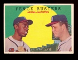 1959 Topps Baseball Card #212  Fence Busters: Aaron-Mathews