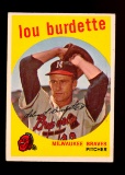1959 Topps Baseball Card #440 Lew Burdette Milwaukee Braves (Uncorrected Er