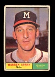 1961 Topps Baseball Card #200 Hall of Famer Warren Spahn Milwaukee Braves