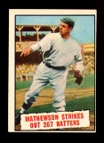 1961 Topps Baseball Card #408 Baseball Thrills: Hall of Famer Mathewson Str