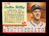 1962 Post Cereal Hand Cut Baseball Card #155 Carlton Willey Milwaukee Brave