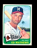 1965 Topps Baseball Card #500 Hall of Famer Eddie Mathews Milwaukee Braves