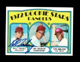 1972 Topps AUTOGRAPHED Baseball Card #334 Rangers Rookie Stars: Signed by B