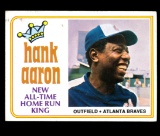1974 Topps Baseball Card #1 Hall of Famer Hank Aaron Atlanta Braves