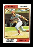 1974 Topps Baseball Card #10 Hall of Famer Johnny Bench Cincinnti Reds (Rev