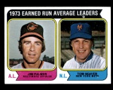 1974 Topps Baseball Card #206 1973 ERA Leaders: Jim Palmer-Tom Seaver