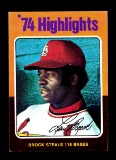 1975 Topps Baseball Card #2 Highlights Hall of Famer Lou Brock St Louis Car