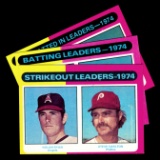 (3) 1975 Topps Baseball Cards (Leader Cards)