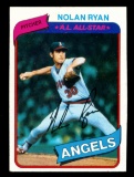 1980 Topps Baseball Card #580 Hall of Famer Nolan Ryan California Angels