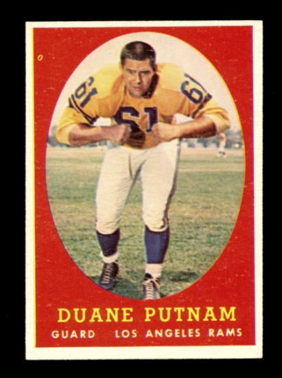 1958 Topps Football Card #55 Duane Putnam Los Angeles Rams