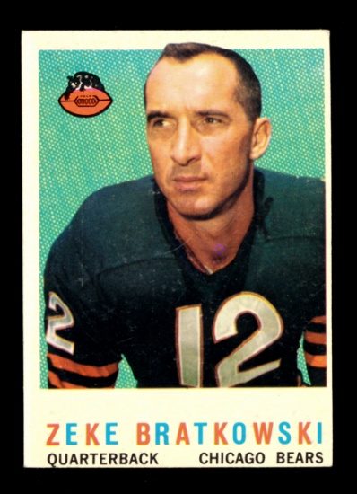 1959 Topps Football Card #90 Zeke Bratkowski Chicago Bears