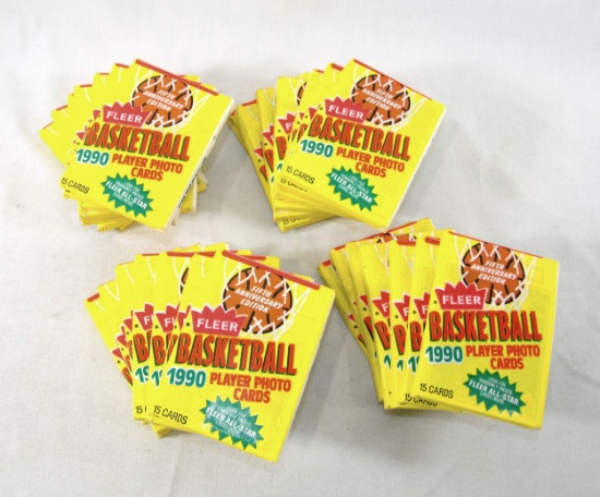 (28) 1990 Fleer Basketball Card Wax Packs Fifth Anniversary Edition