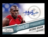 2010 Panini Presitge AUTOGRAPHED ROOKIE Football Card Rookie Antonio Brown