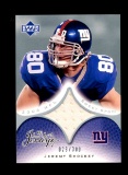 2003 Upper Deck Sweet Spot JERSEY Football Card Jeremy Shockey New York Gia