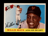 1955 Topps Baseball Card #194 Hall of Famer Willie Mays New York Giants