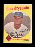 1959 Topps Baseball Card #387 Hall of Famer Don Drysdale Los Angeles Dodger