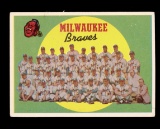 1959 Topps Baseball Card #419 Milwaukee Brave Team and Checklist Checked Co