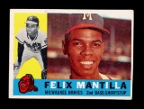 1960 Topps Baseball Card #19 Felix Mantilla Milwaukee Braves