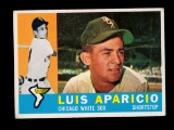 1960 Topps Baseball Card #240 Hall of Famer Luis Aparicio Chicago White Sox