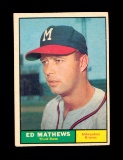 1961 Topps Baseball Card #120 Hall of Famer Ed Mathews Milwaukee Braves