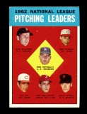 1963 Topps Baseball Card #7 National League Pitching Leaders: Jack Sanford-
