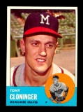 1963 Topps Baseball Card #367 Tony Cloninger Milwaukee Braves