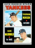 1970 Topps ROOKIE Baseball Card #189 Yankee Rookie Stars: Thurman Munson-Da
