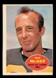 1960 Topps Football Card #55 Max McGee Green Bay Packers