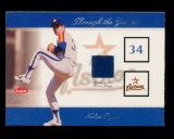 2002 Fleer GAME WORN JERSEY Baseball Card Hall of Famer Nolan Ryan Houston