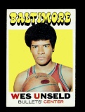 1971 Topps Basketball Card #95 Wes Unseld Baltimore Bullets