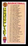 1976 Topps Basketball Card #48 Checklist 1 thru 144 Unchecked Condition