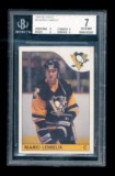 1985-86 Topps ROOKIE Hockey Card #9 Rookie Hall of Famer Mario Lemieux Pitt