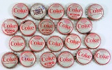 (21) 1960s NFL Green Bay Packers Bottle Caps. Mostly Coke