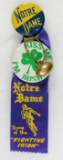 1950s Notre Dame Purple Ribbon with Football Charm and a 