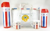 Vintage NFL Green Bay Packers Nappy Vinyl Cooler/Lunch Bag with 2 Thermo-Se