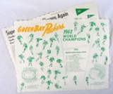 (2) Green Bay Packers Paper Place Mats. 1963 Green Bay Packers, 1962 World