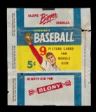 1955 Bowman Baseball Card Wax Pack Wrapper