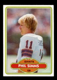 1980 Topps ROOKIE Football Card #225 Rookie Phil Simms New York Giants