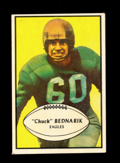 1953 Bowman Football Card #24 Hall of Famer Chuck Bednarik Philadelphia Eag