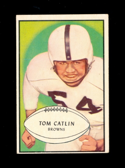 1953 Bowman Football Card #35 Tom Catlin Clevelamd Browns.