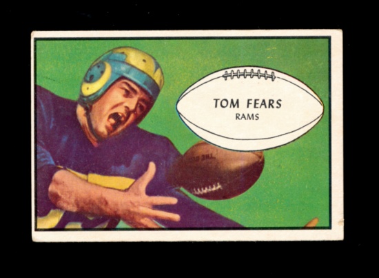1953 Bowman Football Card #36 Hall of Famer Tom Fears Los Angeles Rams.