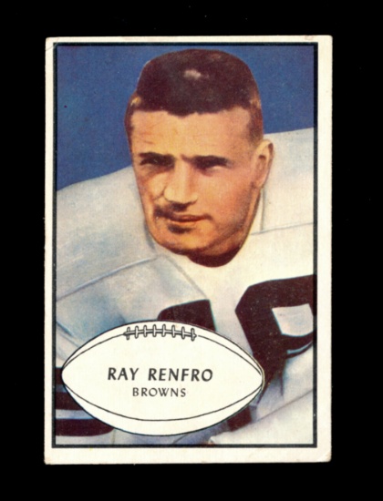 1953 Bowman ROOKIE Football Card #62 Rookie Ray Renfro Cleveland Browns.